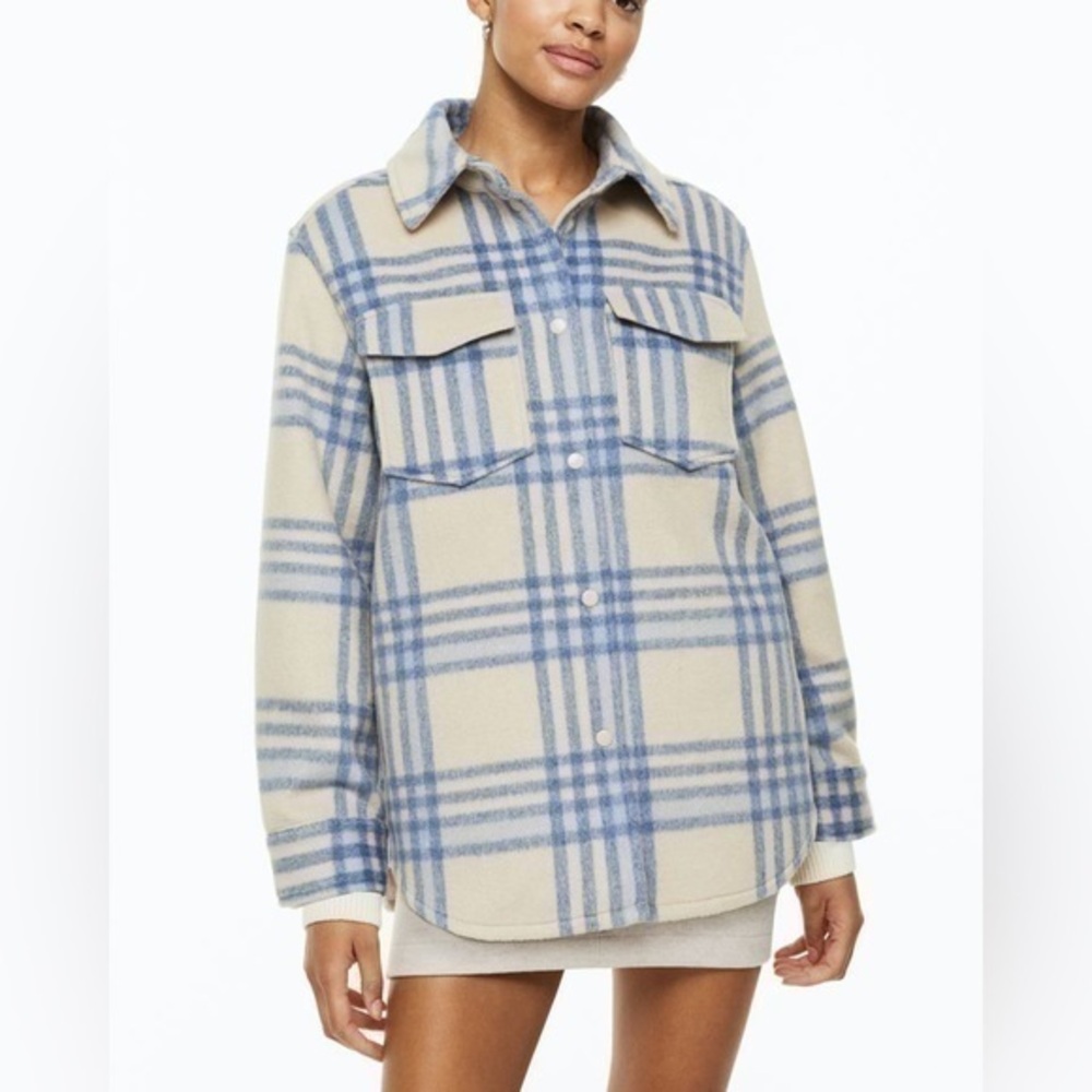 Beige check Shacket
